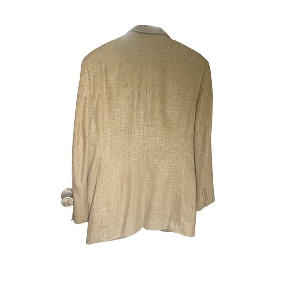 Versini 100% Silk Sport Coat Blazer Jacket Men’s 39 Long Beige/ Tan/ Woven - Picture 2 of 9